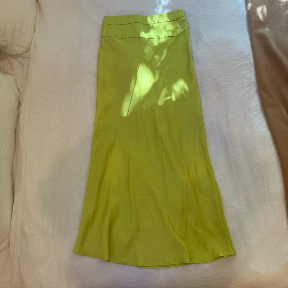 Free People Normani Bias Skirt in Lime